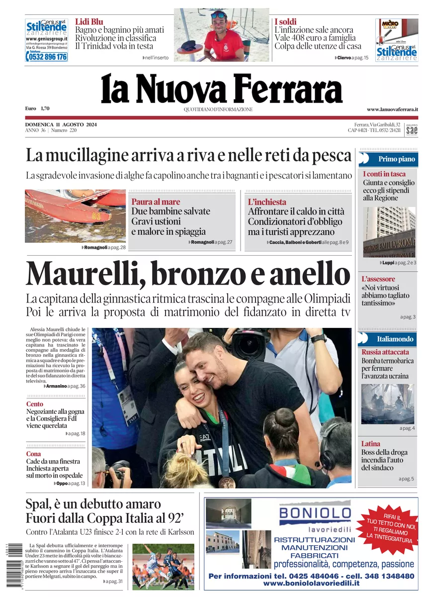 Prima-pagina-nuova ferrara-oggi-edizione-del-2024-08-11